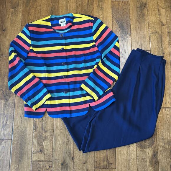 Leslie Fay Jackets & Blazers - VTG Leslie Fay Leisure Suit Womens Plus Sz 16 Jacket Pants Grandmother Hippy 70s